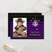 Chandelier Halloween-Fotokarte Karte (Vorderseite/Rückseite Beispiel)