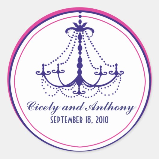 Chandelier Monogram Sticker (Vorderseite)