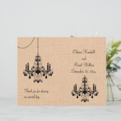 Chandelier on Burlap Wedding Program (Stehend Vorderseite)