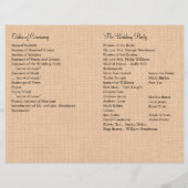 Chandelier on Burlap Wedding Program (Rückseite)
