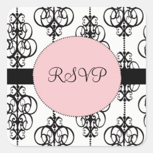 Chandelier Pink Square UAWG Wedding Umschlag Aufkl Quadratischer Aufkleber