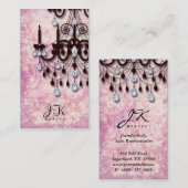 Chandelier Realtor Vintag Damask Visitenkarte (Vorne/Hinten)