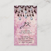 Chandelier Realtor Vintag Damask Visitenkarte (Rückseite)