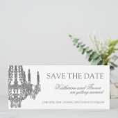 Chandelier Save the Date Hochzeitseinladung (Stehend Vorderseite)