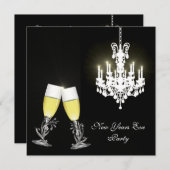 Chandelier Silvester Party Einladung (Vorne/Hinten)