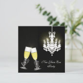 Chandelier Silvester Party Einladung (Stehend Vorderseite)