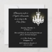 Chandelier Silvester Party Einladung (Rückseite)