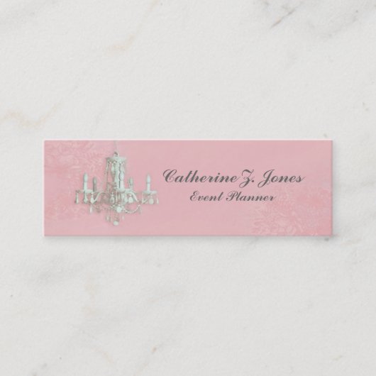 Chandelier Skinny Business Card - Rosa Mini Visitenkarte (Vorderseite)
