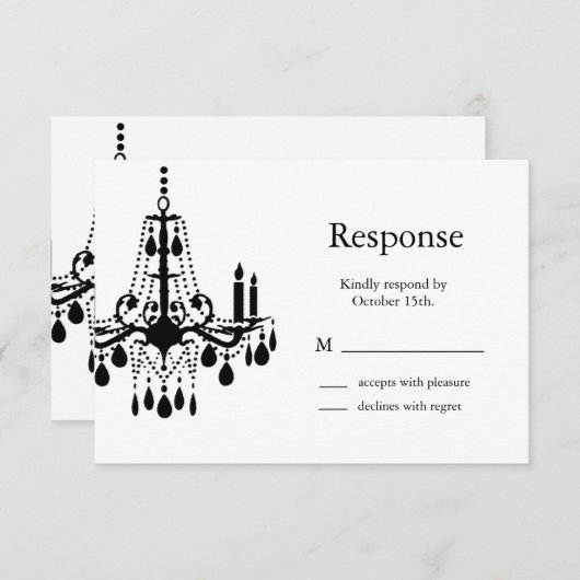 Chandelier UAWG RSVP Karte (Vorne/Hinten)