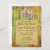 Chandelier Watercolor Barn Wedding Einladung (Vorderseite)