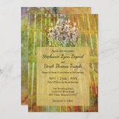 Chandelier Watercolor Barn Wedding Einladung (Vorne/Hinten)