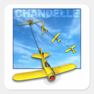 Chandelle Aerobatic Manöver mit Flugzeug Quadratischer Aufkleber