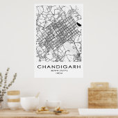 Chandigarh Map Poster| Punjab| Indien Poster (Küche)