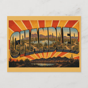 Chandler Arizona Wüsten-Feuchtgebiets-Oase Kunst Postkarte