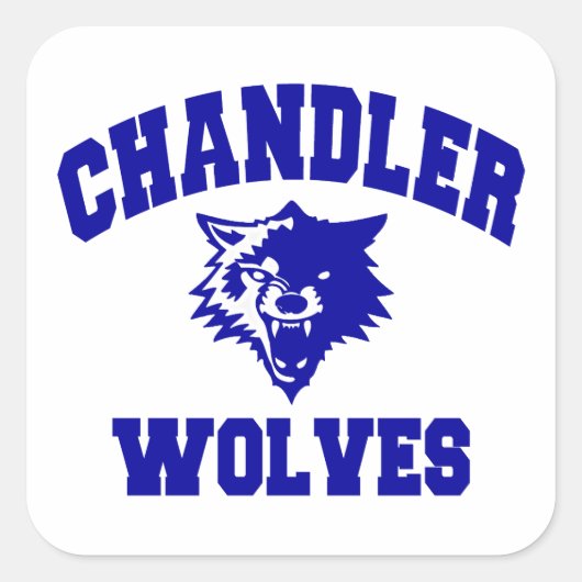 Chandler Wolves Quadratischer Aufkleber (Vorderseite)