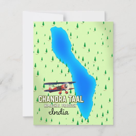 Chandra Taal Himachal Pradesh Indian Lake Map (Vorderseite)
