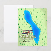 Chandra Taal Himachal Pradesh Indian Lake Map (Vorne/Hinten)