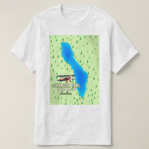 Chandra Taal Himachal Pradesh Indian Lake Map T-Shirt