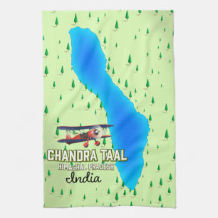 Chandra Taal Himachal Pradesh indischer See Karte Geschirrtuch