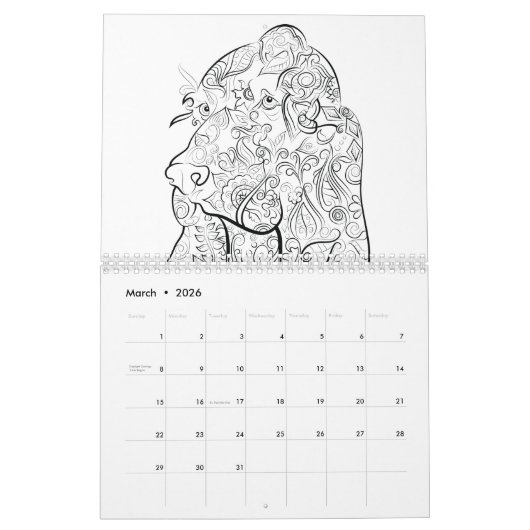 ChanDraws erwachsener Farbtonkalender Kalender (Mär 2026)