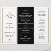 Chanel-inspiriert DreisfFold-Hochzeitsprogramm (Vorderseite)