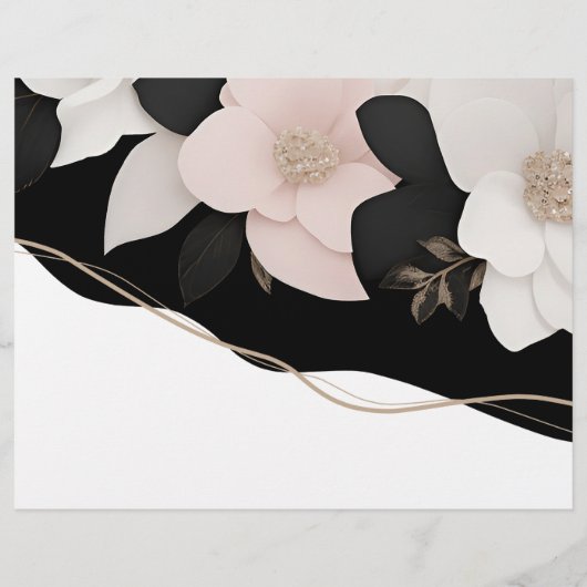 Chanel-inspiriert DreisfFold-Hochzeitsprogramm (Rückseite)