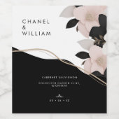 Chanel-inspirierte personalisierte Hochzeit mit Bl Weinetikett (Einzelnes Label)