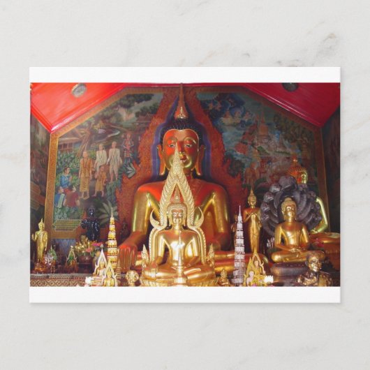 Chang Mai Buddhist Tempel Thailand Gold Buddha Postkarte (Vorderseite)