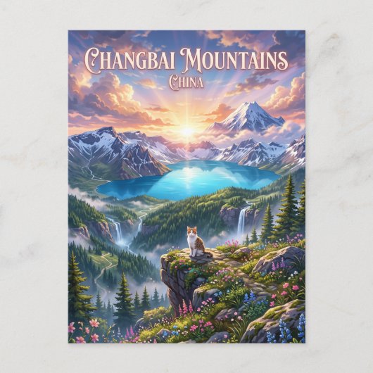 Changbai-Gebirge China Postkarte (Vorderseite)