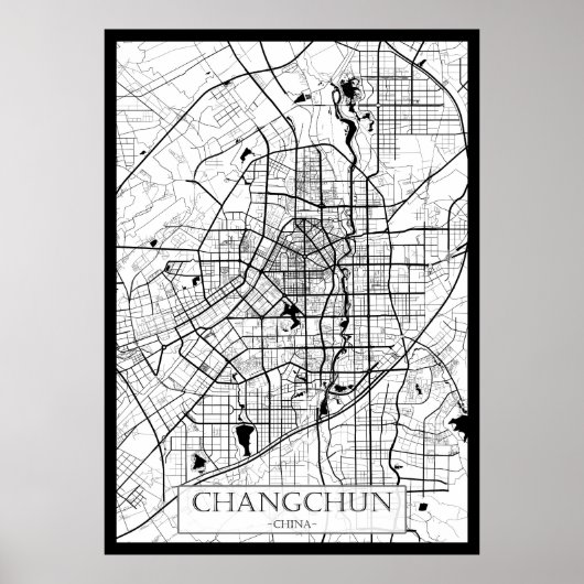 Changchun China Karte Poster (Vorne)