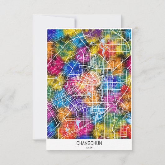 Changchun China Stadtplan Dankeskarte (Vorderseite)