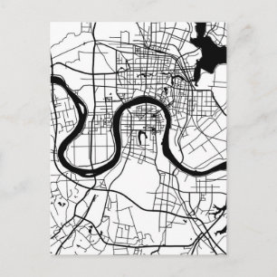 Changde China Stadtplan Postkarte