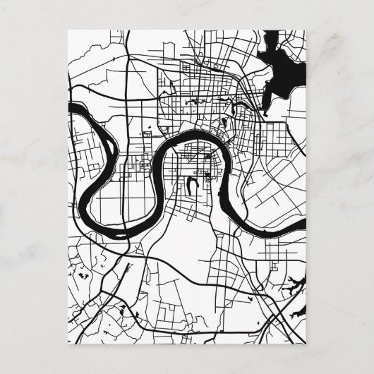 Changde China Stadtplan Postkarte (Vorderseite)