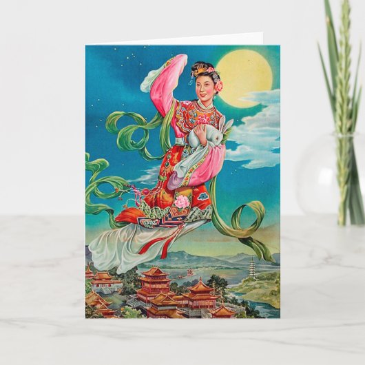 Chang'e 嫦娥, das zum Mond Mittler-Herbst Festival Karte (Vorderseite)