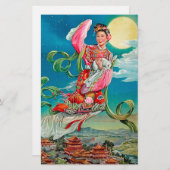 Chang'e 嫦 zum Mond fliegen 娥 chinesische Mondgötti Briefpapier (Vorne/Hinten)