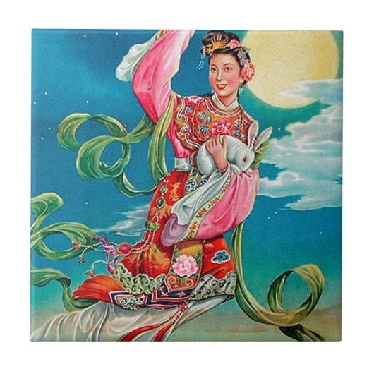 Chang'e 嫦 zum Mond Mitte des Herbstes 娥 Fliese (Vorderseite)