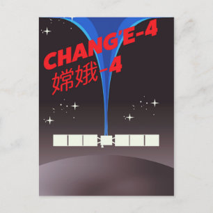 Chang'e-4 China Weltraum Kunst. Postkarte