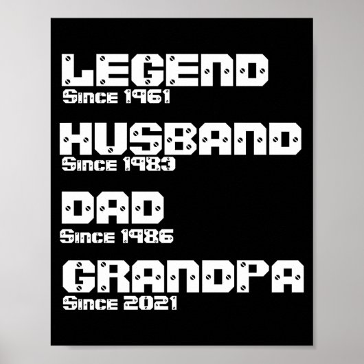 Change Any Detail Legend Husband Dad Grandpa Poster (Vorne)