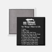 Change Any Text 10 Things I Want In Life Trains  Magnet (Vorderseite/Rückseite)