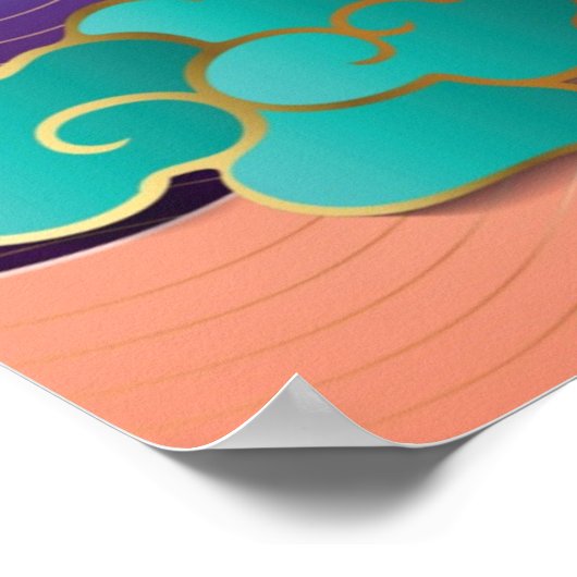 Chang'e auf dem Mond Mitte des Herbstes Poster (Ecke)