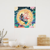 Chang'e auf dem Mond Mitte des Herbstes Poster (Küche)