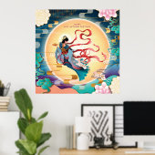 Chang'e auf dem Mond Mitte des Herbstes Poster (Heimbüro)