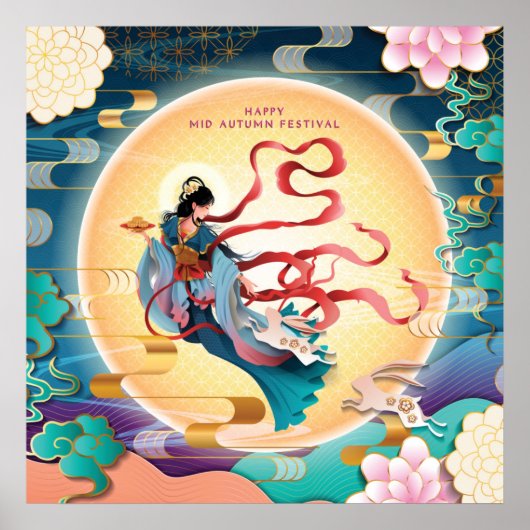 Chang'e auf dem Mond zum Mid-Autumn Festival Poster (Vorne)