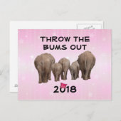 Change Date to 2020 Pink Hat Throw the Bums Out Postkarte (Vorne/Hinten)