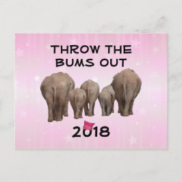 Change Date to 2020 Pink Hat Throw the Bums Out Postkarte