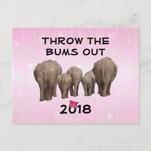 Change Date to 2020 Pink Hat Throw the Bums Out Postkarte (Vorderseite)