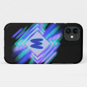 Change Initial, Soft Blue Aqua Diamonds Case-Mate iPhone Hülle (Rückseite (Horizontal))