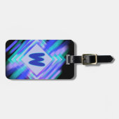 Change Initial, Soft Blue Aqua Diamonds Gepäckanhänger (Vorderseite horizontal)