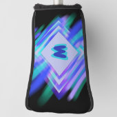 Change Initial, Soft Blue Aqua Diamonds Golf Headcover (Rotieren 90)