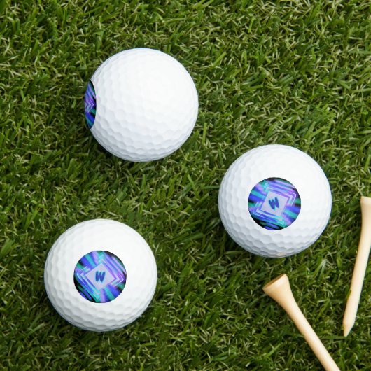 Change Initial, Soft Blue Aqua Diamonds Golfball (Insitu Gras)